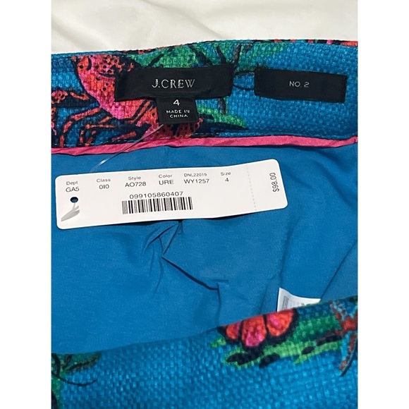 J.Crew Skirt Women’s Size 4 No. 2 Pencil Lobster Print Grasscloth AO728 - Picture 12 of 14